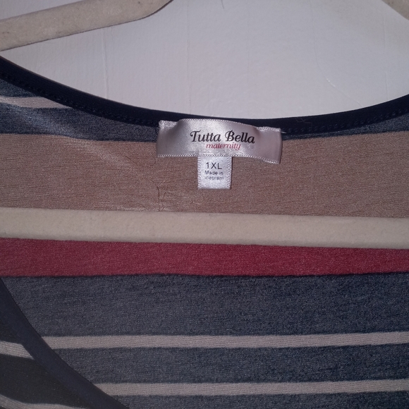Women's Tutta Bella Striped Maternity Blouse 1X - Picture 5 of 6